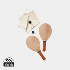 Kit de raquétes de madeira de praia Vinga